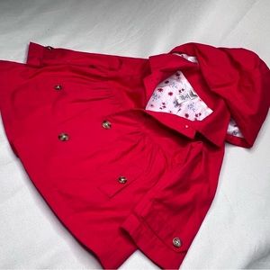 LittleMe Red Coat - soft floral lining